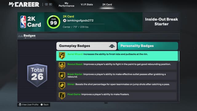 Example: Badges screen